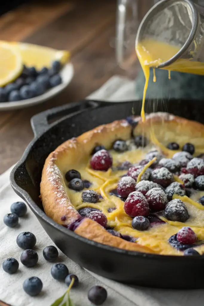 Blueberry Lemon Dutch Baby Pancake Recipe