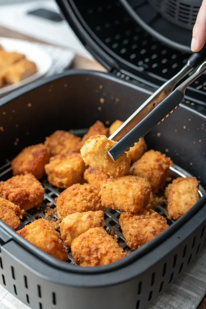 Air fryer light Bang Bang Chicken Bites crispy and golden