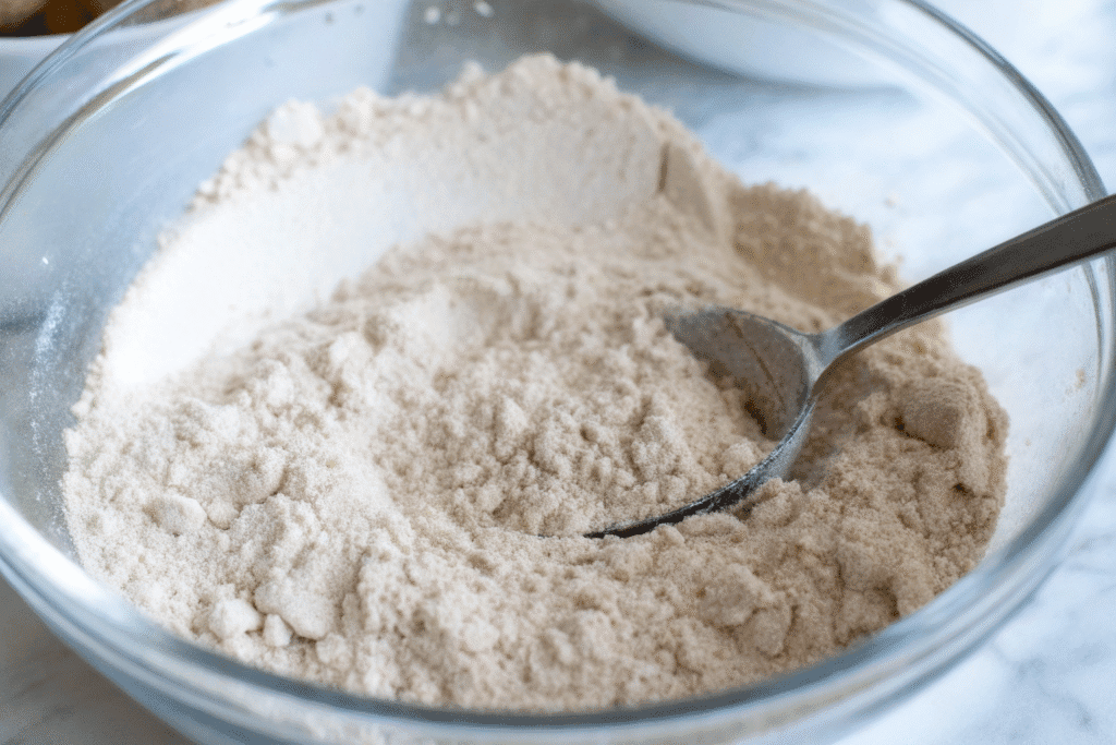 Making oat flour.