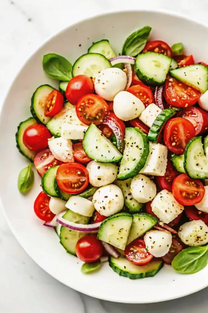 Refreshing Cucumber Caprese Salad