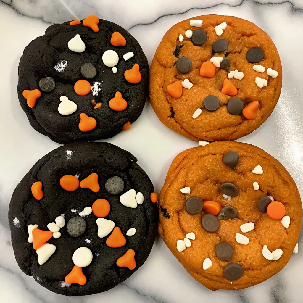 Black and Orange Chocolate Chip Cookies