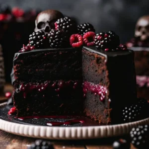 Spooky Black Velvet Halloween Cake