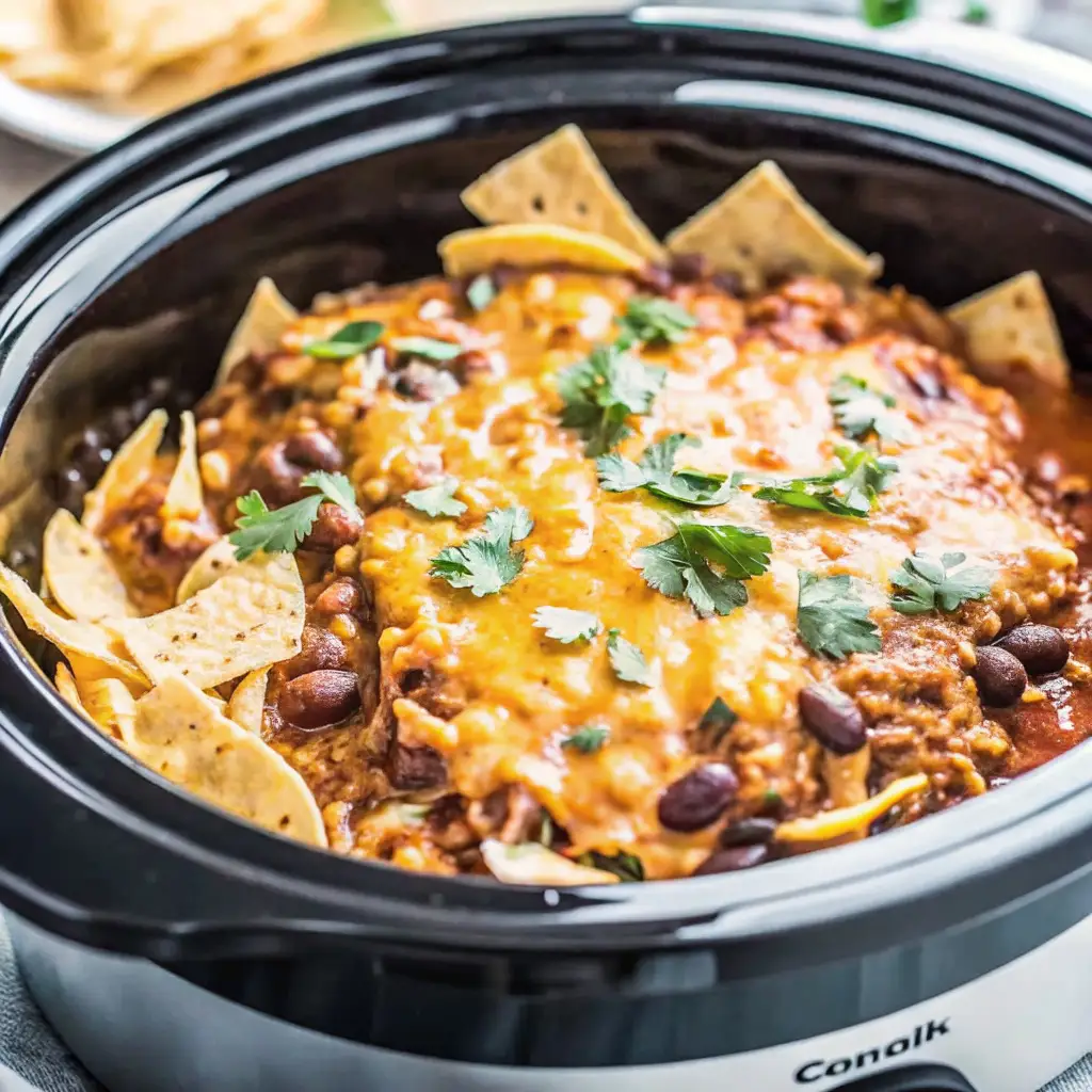 Crockpot Chicken Enchilada Casserole