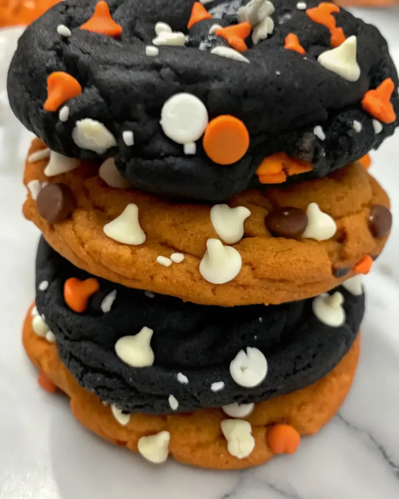 Black and Orange Chocolate Chip Cookies
