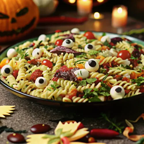 Spooky Eyeball Pasta Salad