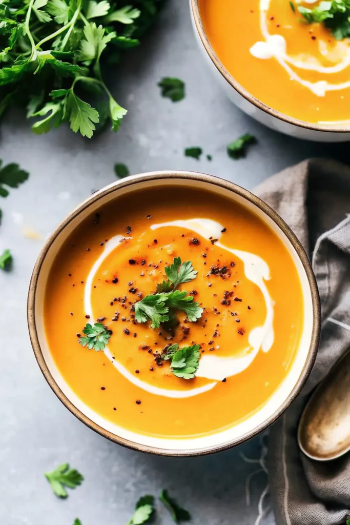 Creamy Butternut Squash and Sweet Potato Soup