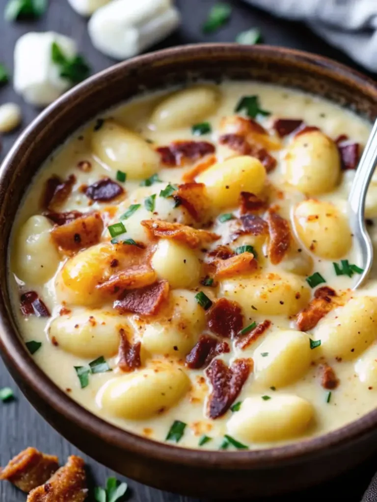 Bacon Cheddar Gnocchi Soup