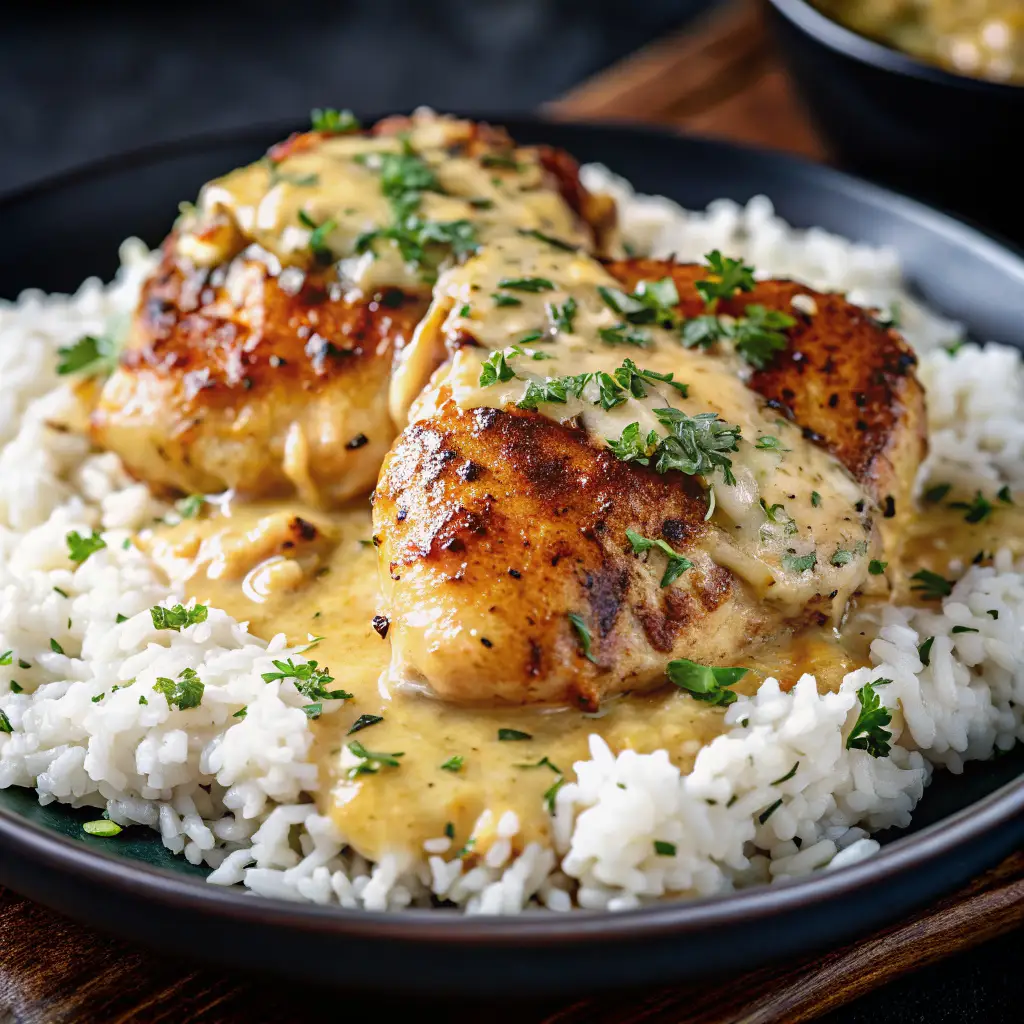Creamy Smothered Chicken and Rice