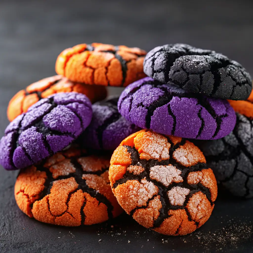 Halloween Crinkle Cookies
