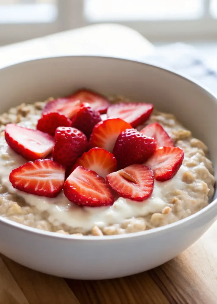Strawberries and Cream Overnight Oats