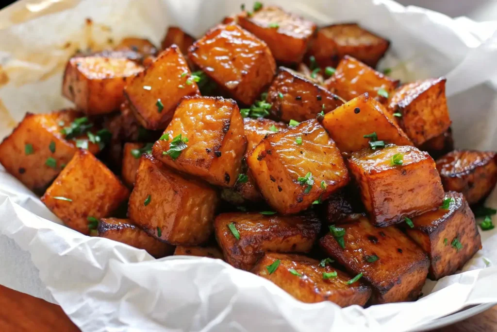 Roasted Sweet Potatoes with Cinnamon and Honey