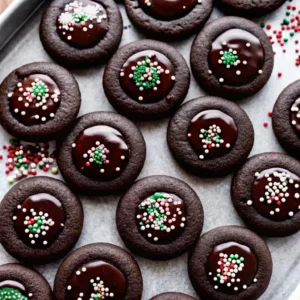 Chocolate Thumbprint Cookies with Ganache