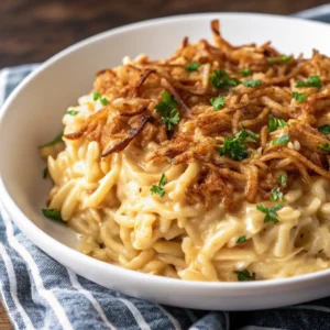 french onion chicken orzo casserole