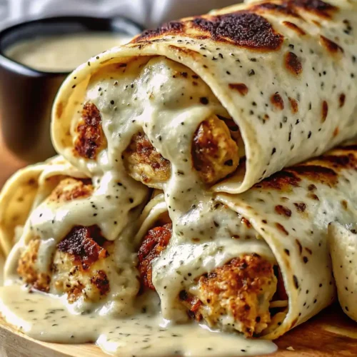 Cheesy Garlic Chicken Wraps