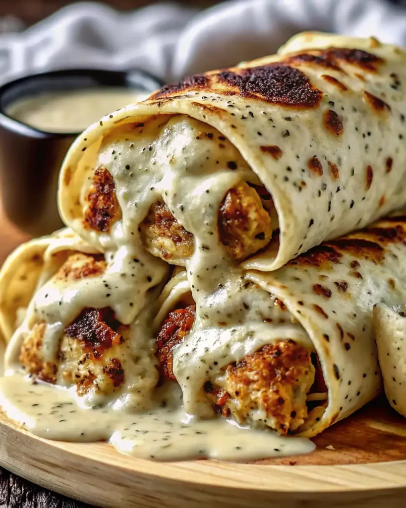 Cheesy Garlic Chicken Wraps