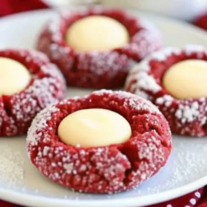 red velvet thumbprint cookies