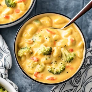 Cheesy Broccoli Gnocchi Soup
