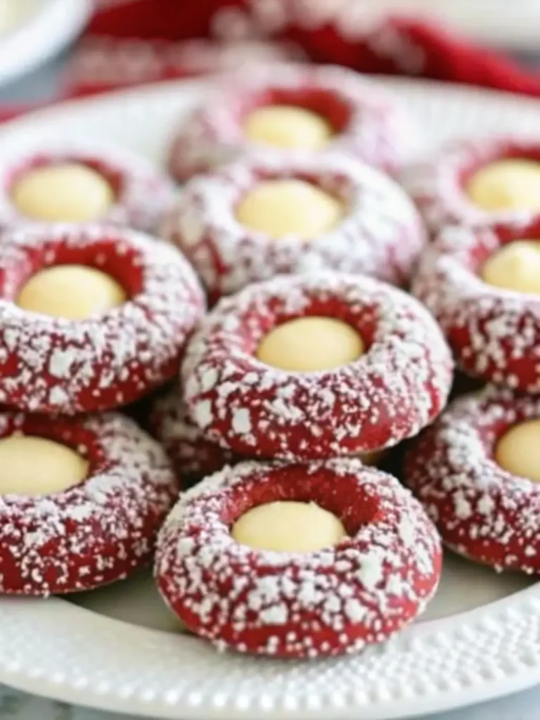 red velvet thumbprint cookies