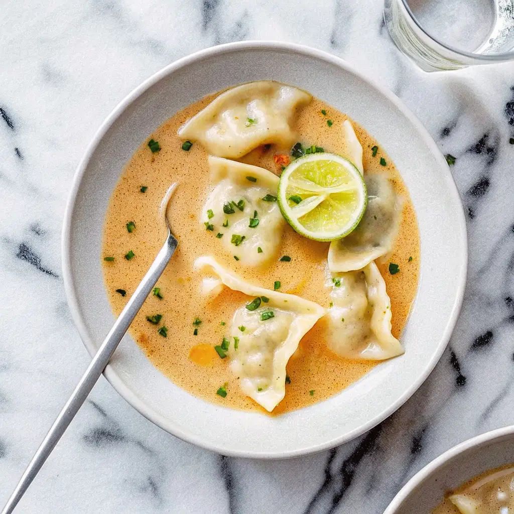 Thai Red Curry Dumpling Soup