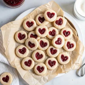 Jam Heart Thumbprint Cookies