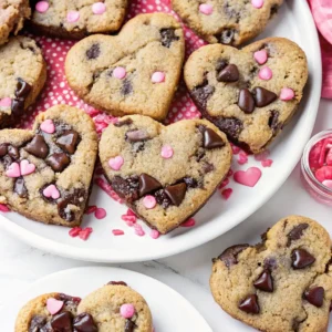 Heart Shaped Chocolate Chip Cookies