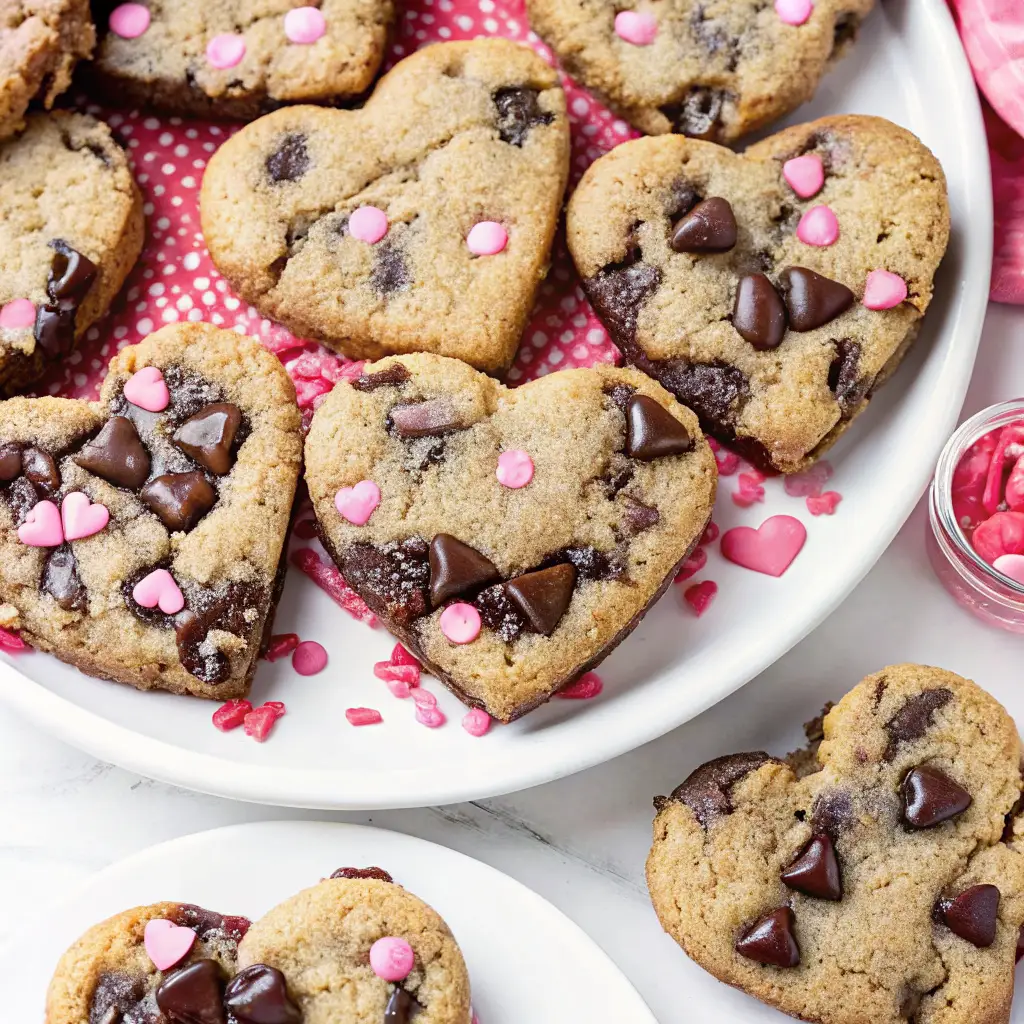 Heart Shaped Chocolate Chip Cookies