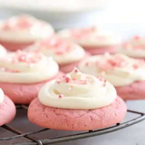 Copycat Crumbl Pink Velvet Cookies