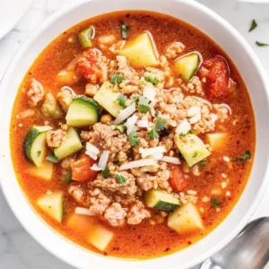 Zucchini Tomato Italian Sausage Soup