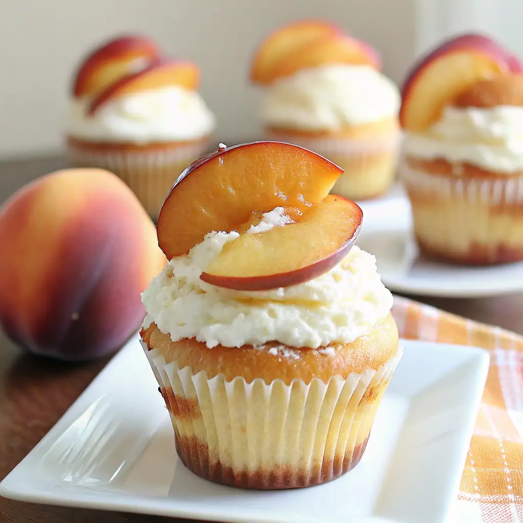 Honey Peach Cream Cheese Cupcakes