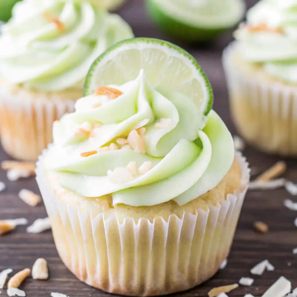 Coconut Cupcakes with Lime Buttercream