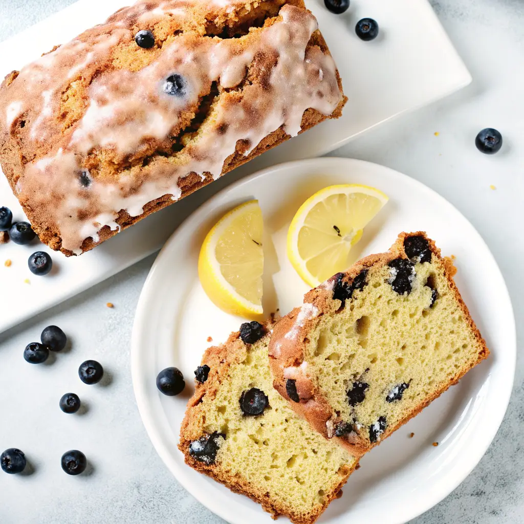 Sourdough Discard Lemon Blueberry Quick Bread