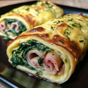 spinach ham breakfast rolls