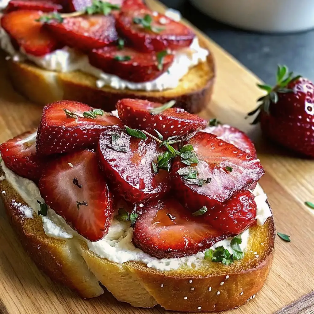 strawberry whipped ricotta toast