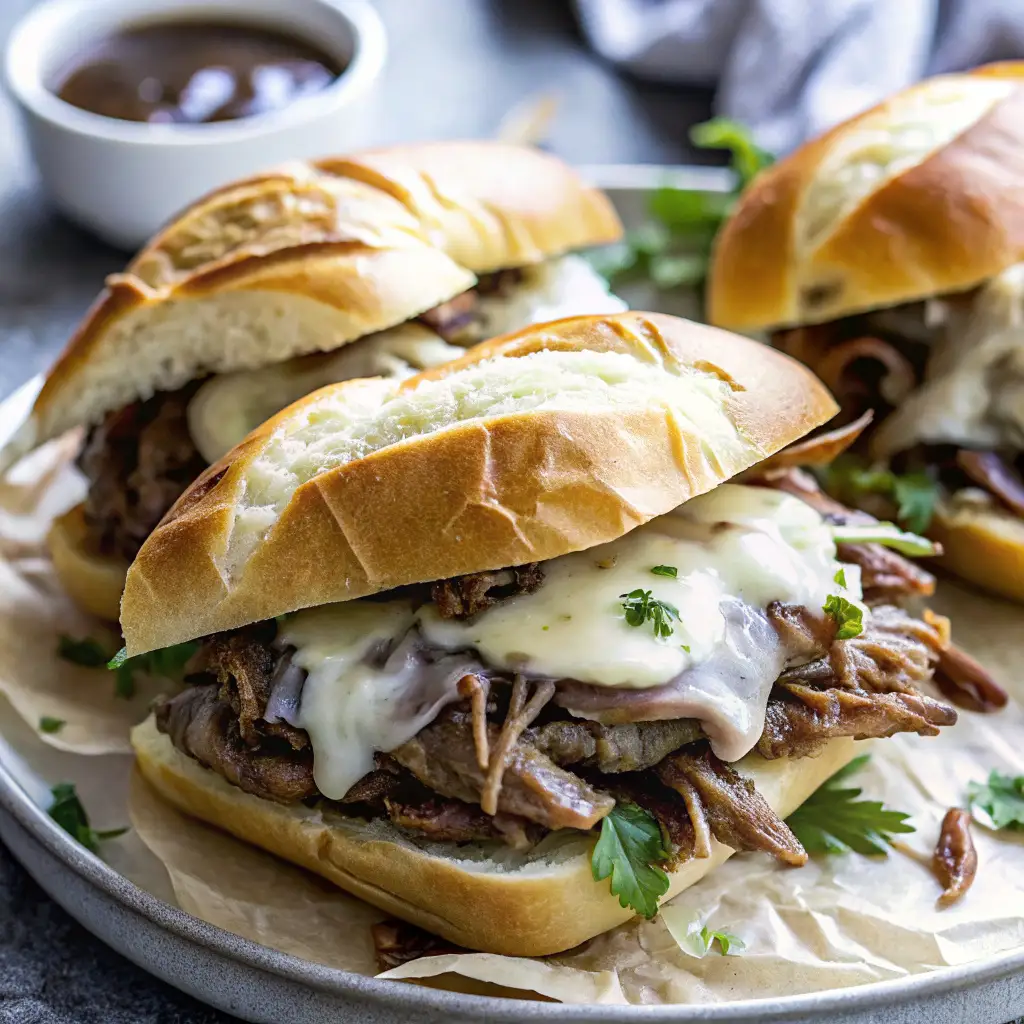 Crockpot French Dip Sandwiches