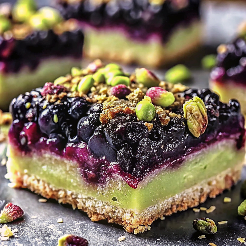Blackberry Pistachio Dream Bars