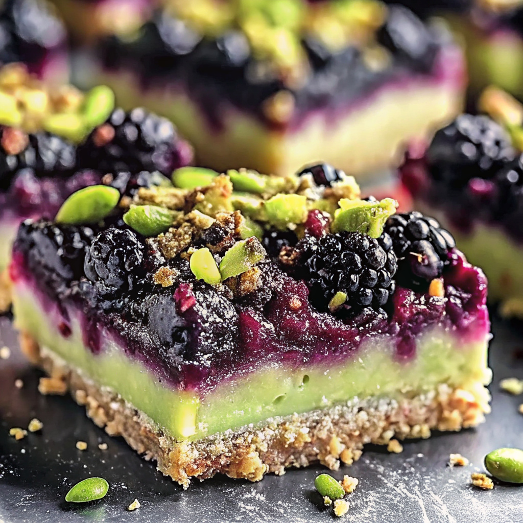 Blackberry Pistachio Dream Bars