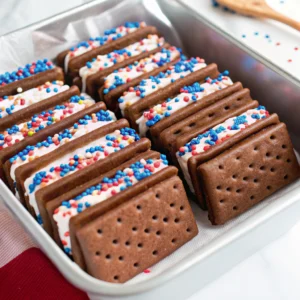 Patriotic Mini Ice Cream Sandwiches