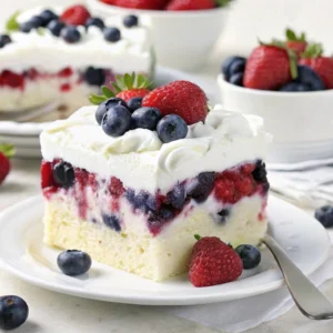 Summer Berry Poke Cake