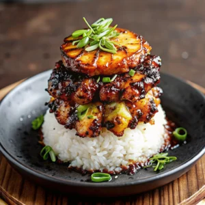 Hawaiian Huli Huli Chicken Stack