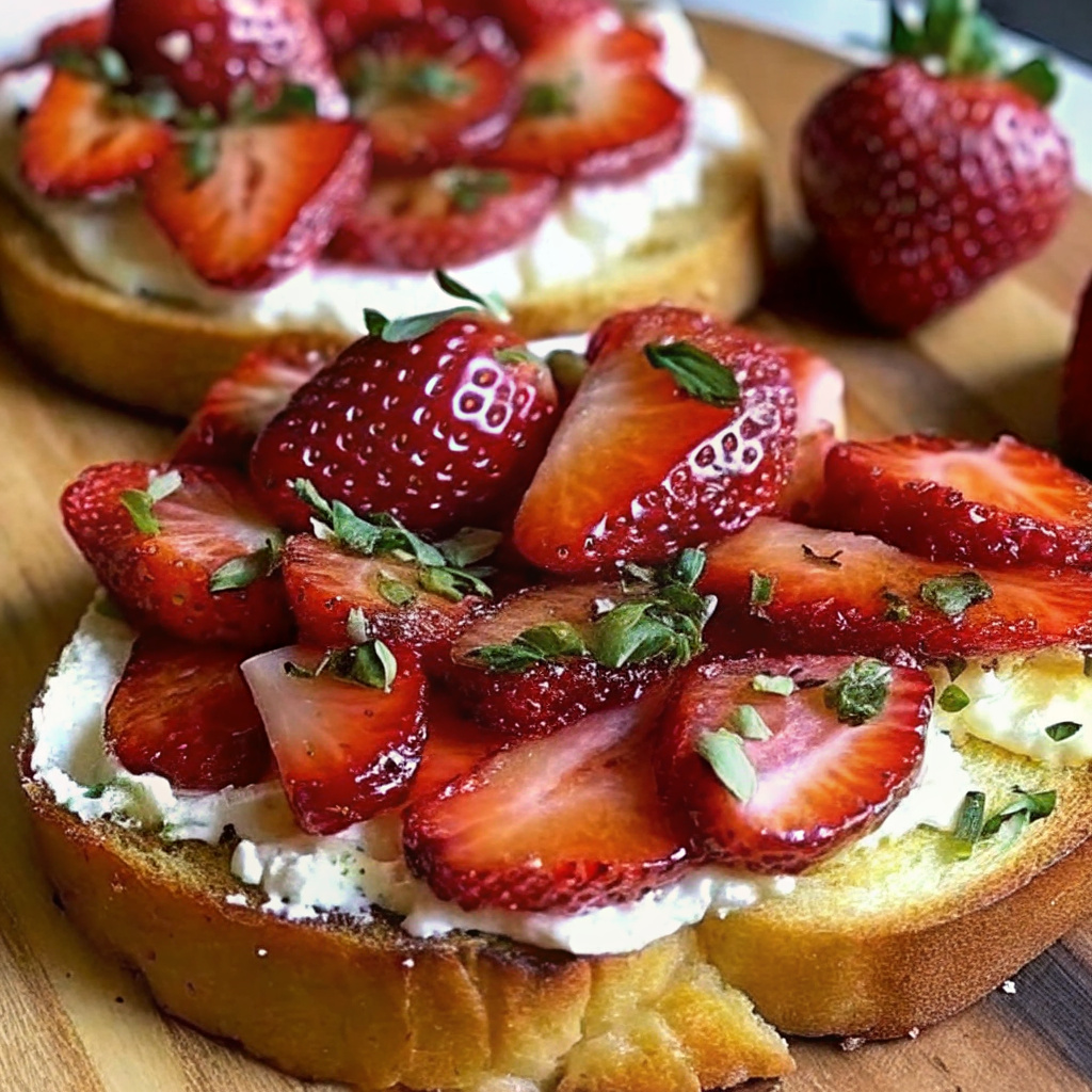 Roasted Strawberry Whipped Ricotta Toast