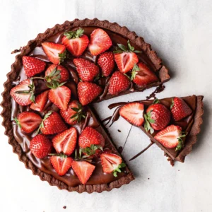 Dark Chocolate Strawberry Tart