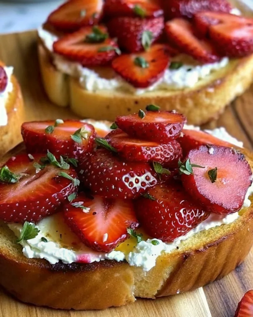 Roasted Strawberry Whipped Ricotta Toast