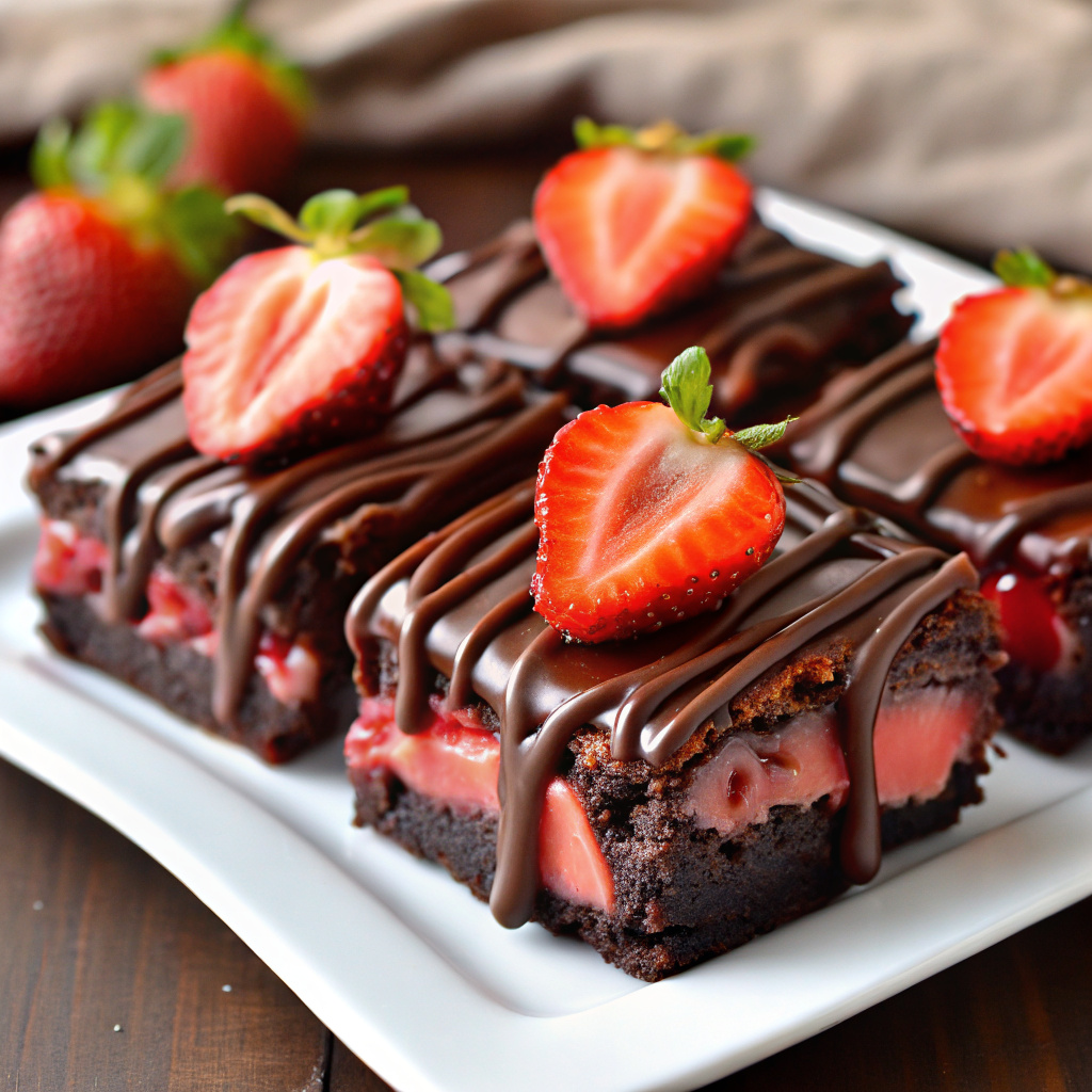 Chocolate Covered Strawberry Brownies