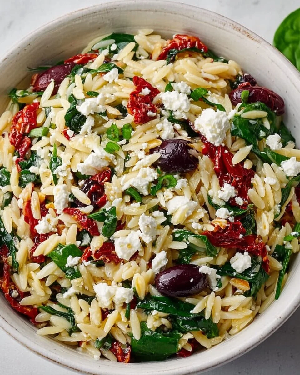 Creamy 30-Minute Copycat Orzo with Feta and Sun-Dried Tomatoes Pasta