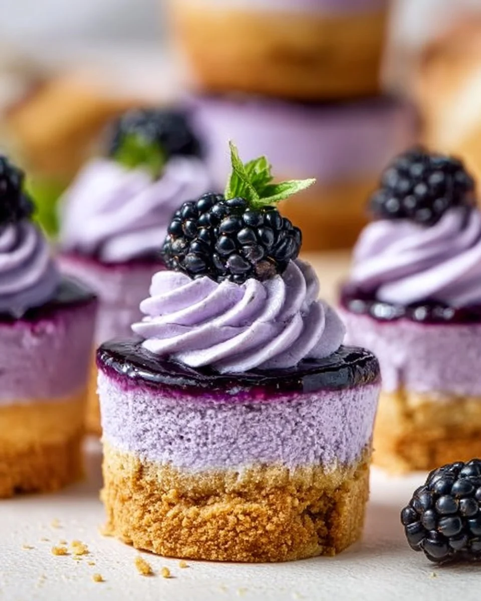 Creamy No-Bake 20-Minute Mini Blackberry Lavender Cheesecakes