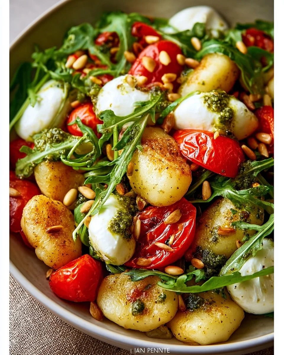 Crispy 20-Minute Copycat Basil Pesto Gnocchi Salad