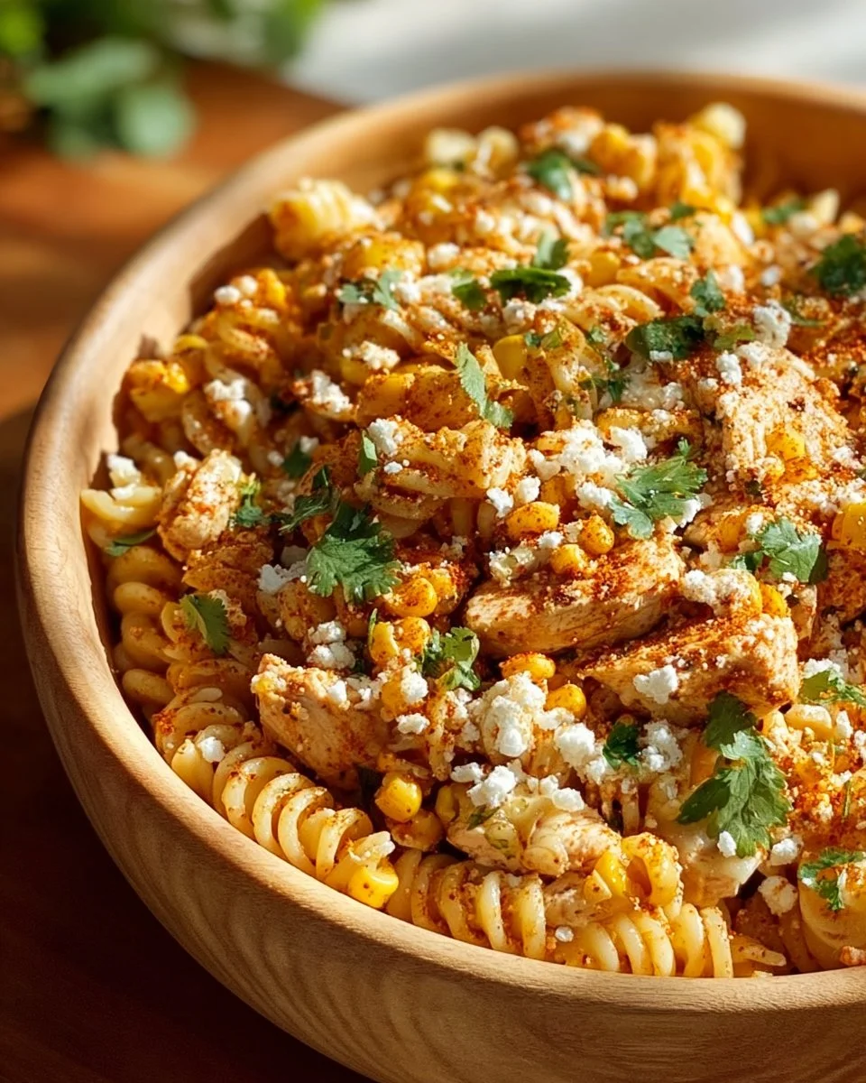 Crispy 30-Minute Copycat Elote-Style Mexican Street Corn Chicken Pasta Salad