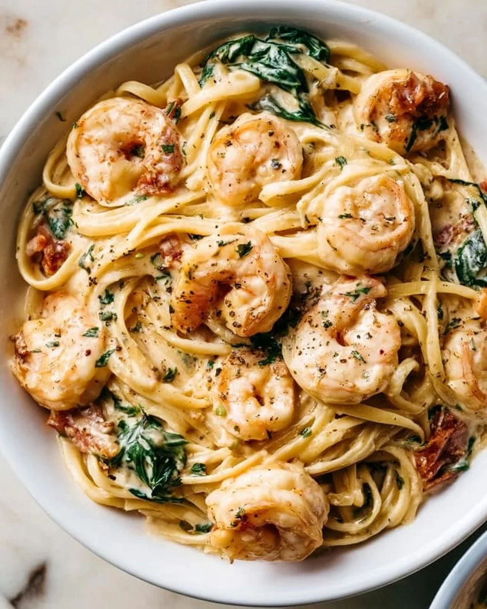 Creamy Tuscan Shrimp Linguine