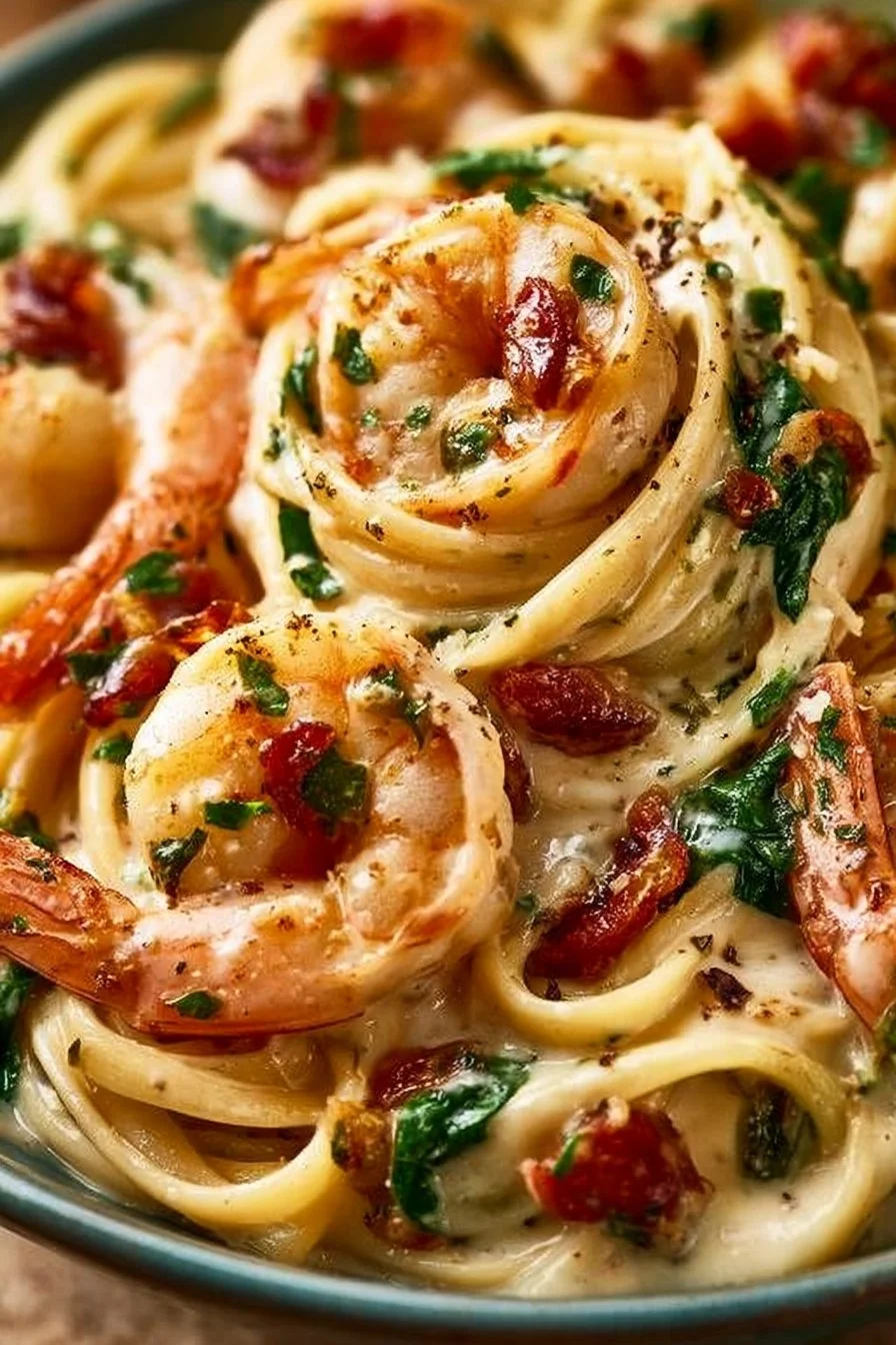 Creamy Tuscan Shrimp Linguine