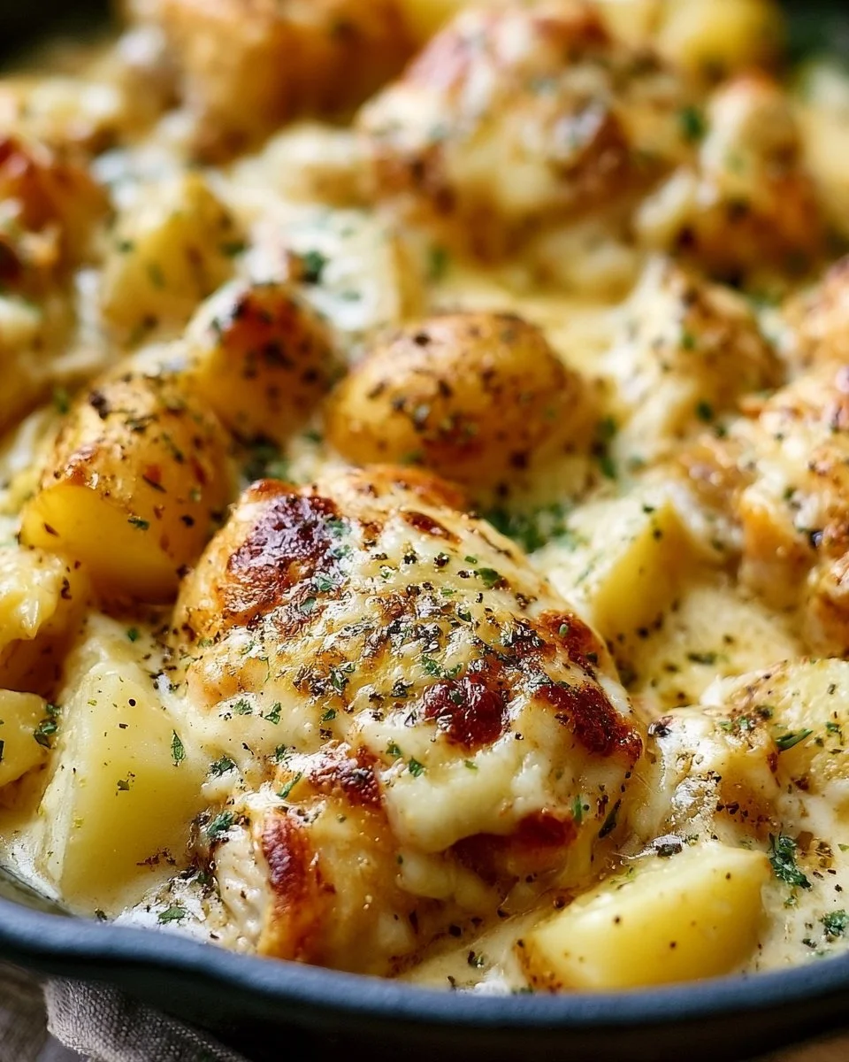 Crockpot Garlic Parmesan Chicken and Potatoes